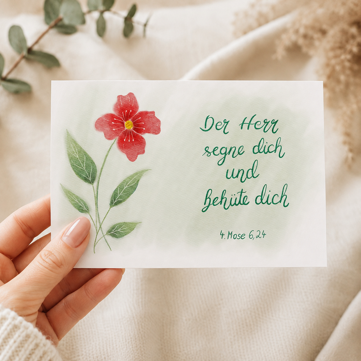 Christliche Geburtstagskarte mit Bibelvers 4. Mose 6,24