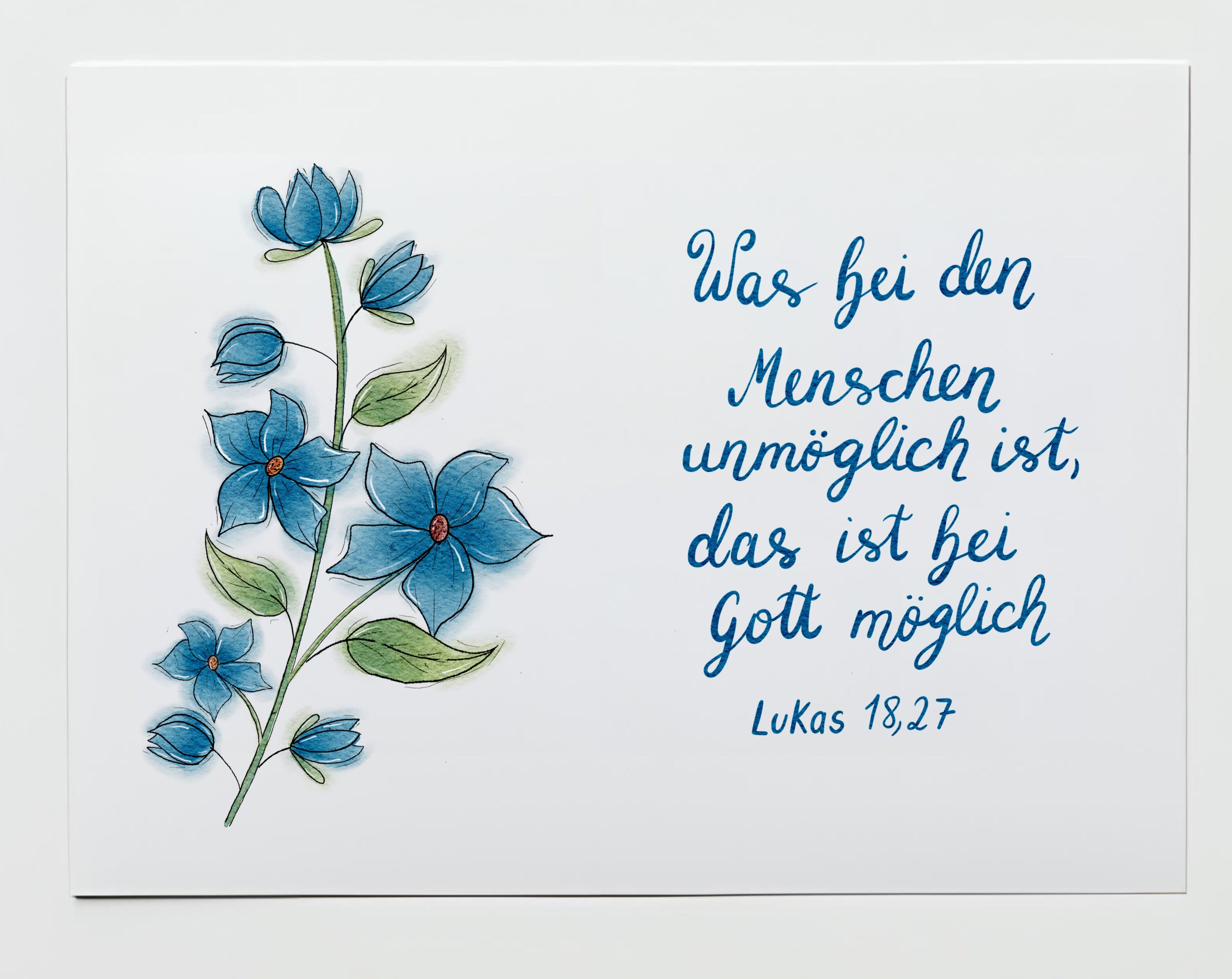 Christliche Karte mit Bibelvers Lukas 18,27 – Hoffnung & Ermutigung