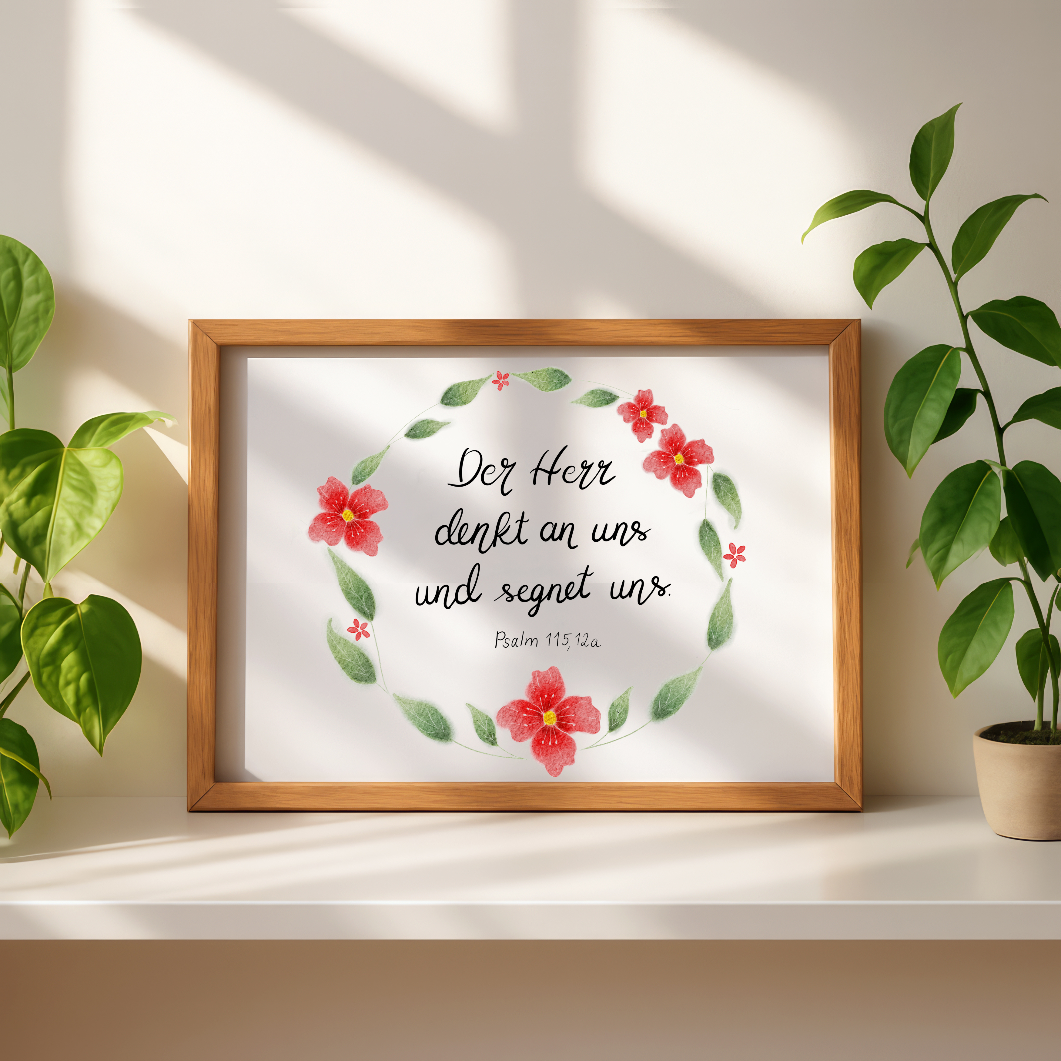 Christliches Poster mit Bibelvers Psalm 115,12a - Hoffnung & Ermutigung