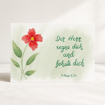 Christliche Geburtstagskarte mit Bibelvers 4. Mose 6,24