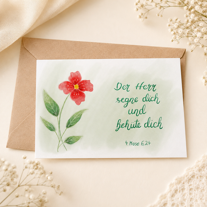 Christliche Geburtstagskarte mit Bibelvers 4. Mose 6,24