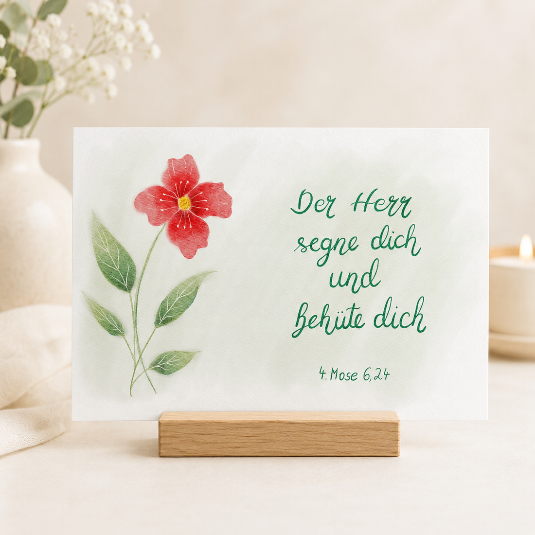 Christliche Geburtstagskarte mit Bibelvers 4. Mose 6,24
