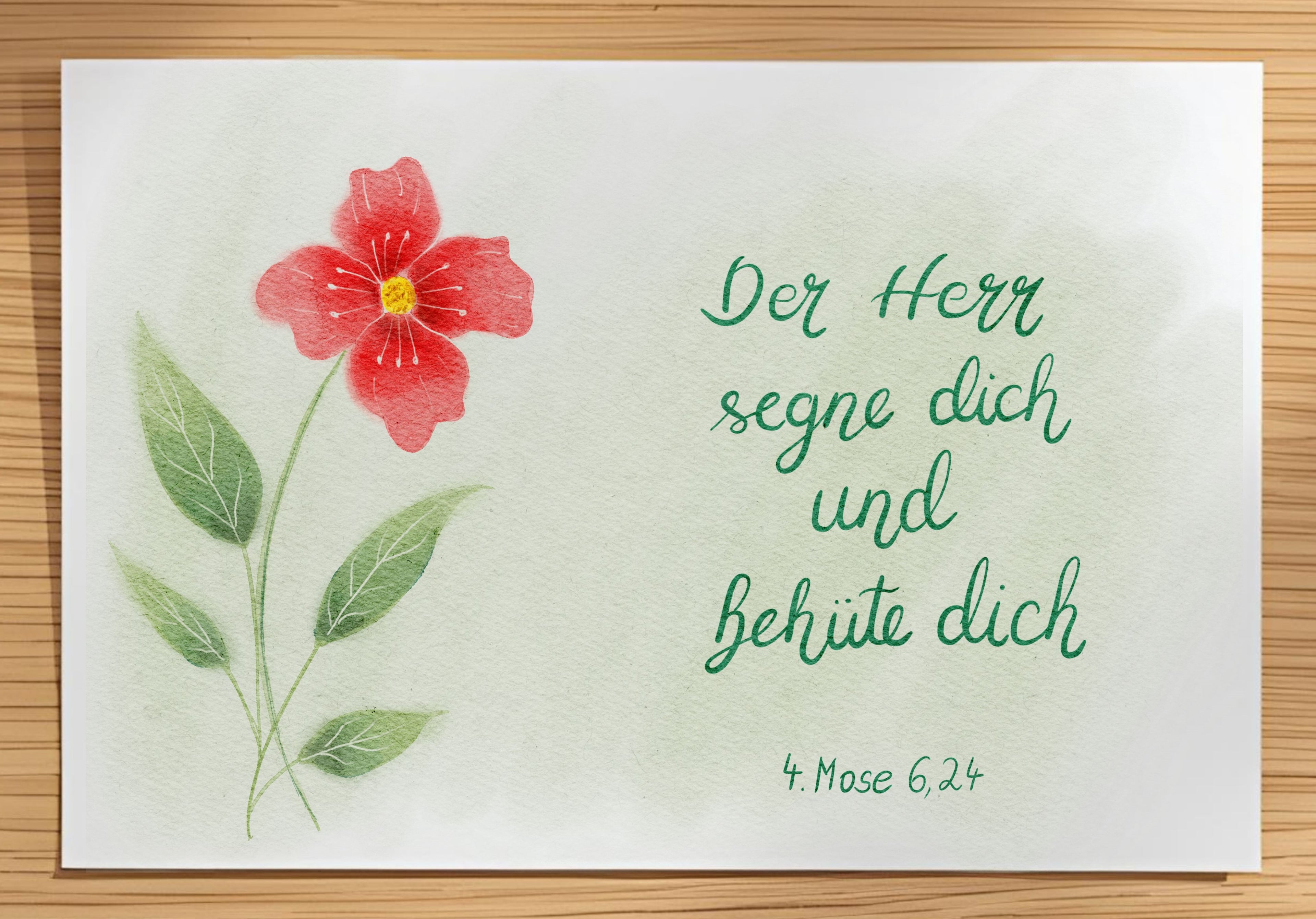 Christliche Geburtstagskarte mit Bibelvers 4. Mose 6,24