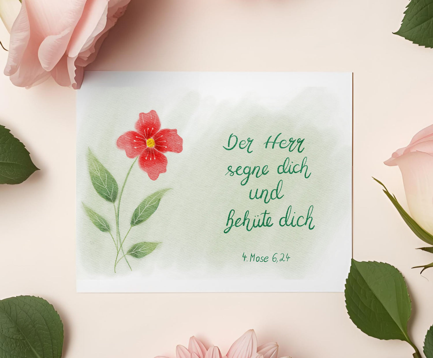 Christliche Geburtstagskarte mit Bibelvers 4. Mose 6,24