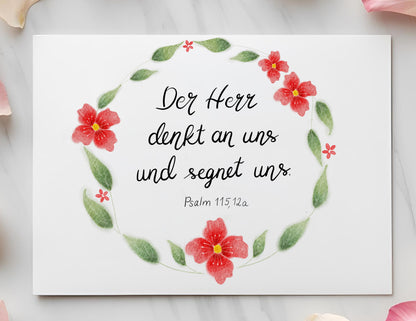 Christliches Poster mit Bibelvers Psalm 115,12a - Hoffnung &amp; Ermutigung