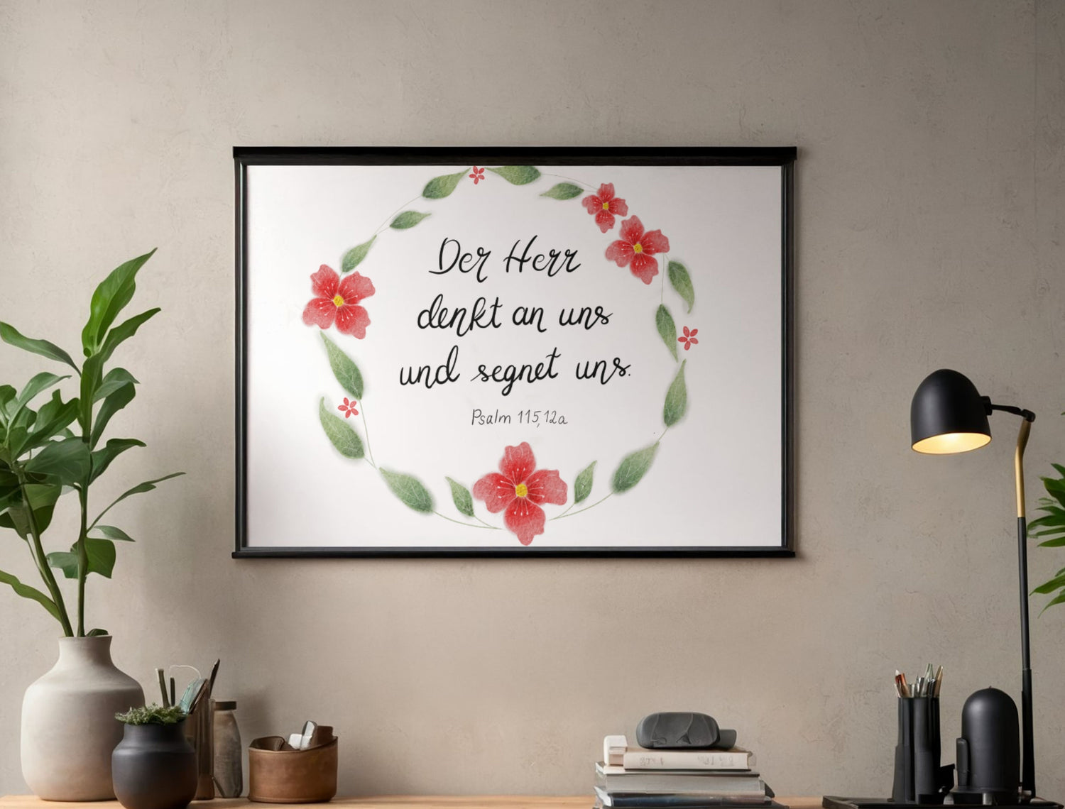 Christliches Poster mit Bibelvers Psalm 115,12a - Hoffnung &amp; Ermutigung