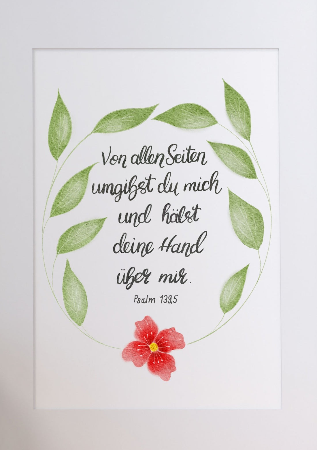 Christliches Poster mit Bibelvers Psalm 139,5 - Hoffnung &amp; Ermutigung