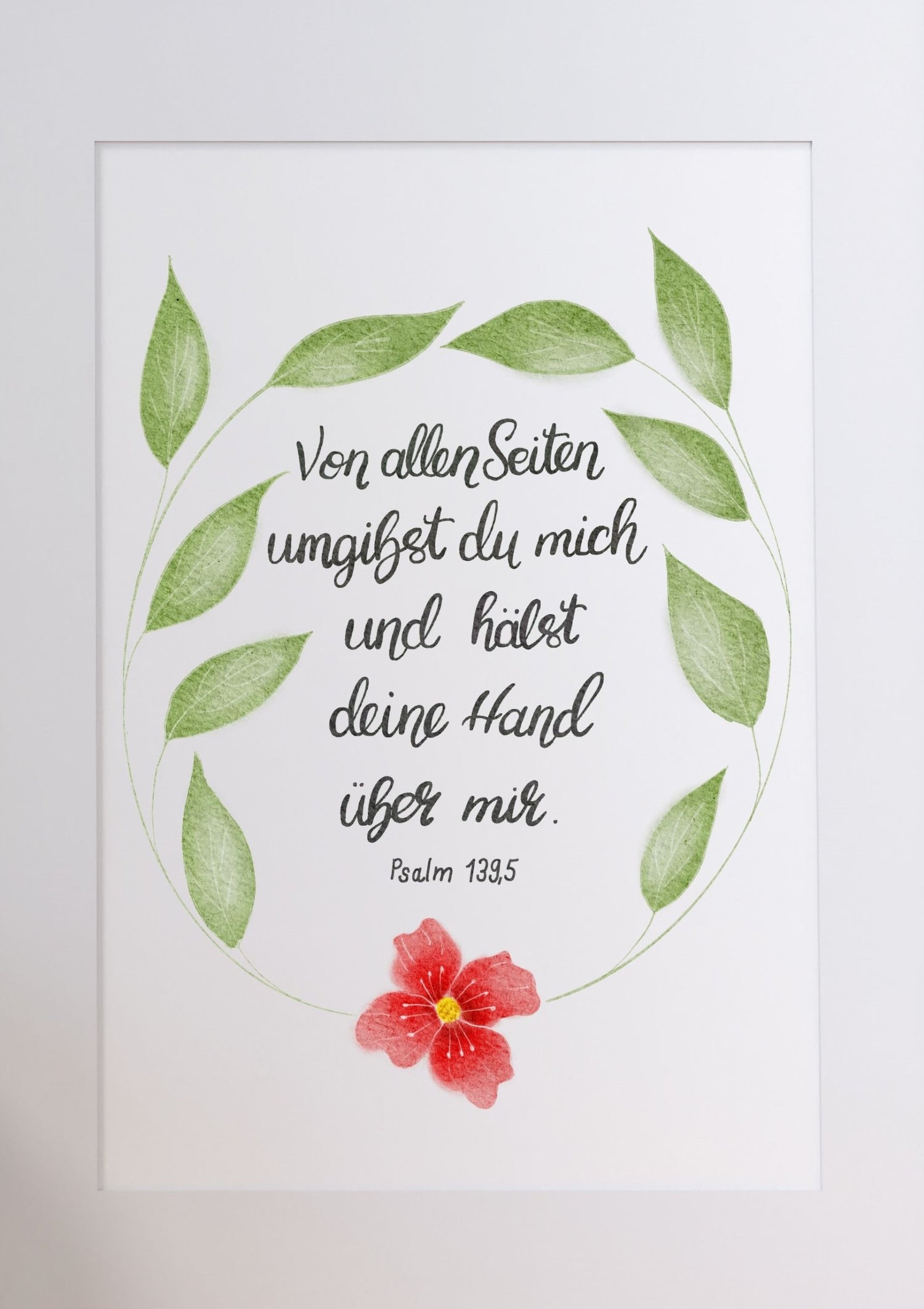 Christliches Poster mit Bibelvers Psalm 139,5 - Hoffnung &amp; Ermutigung
