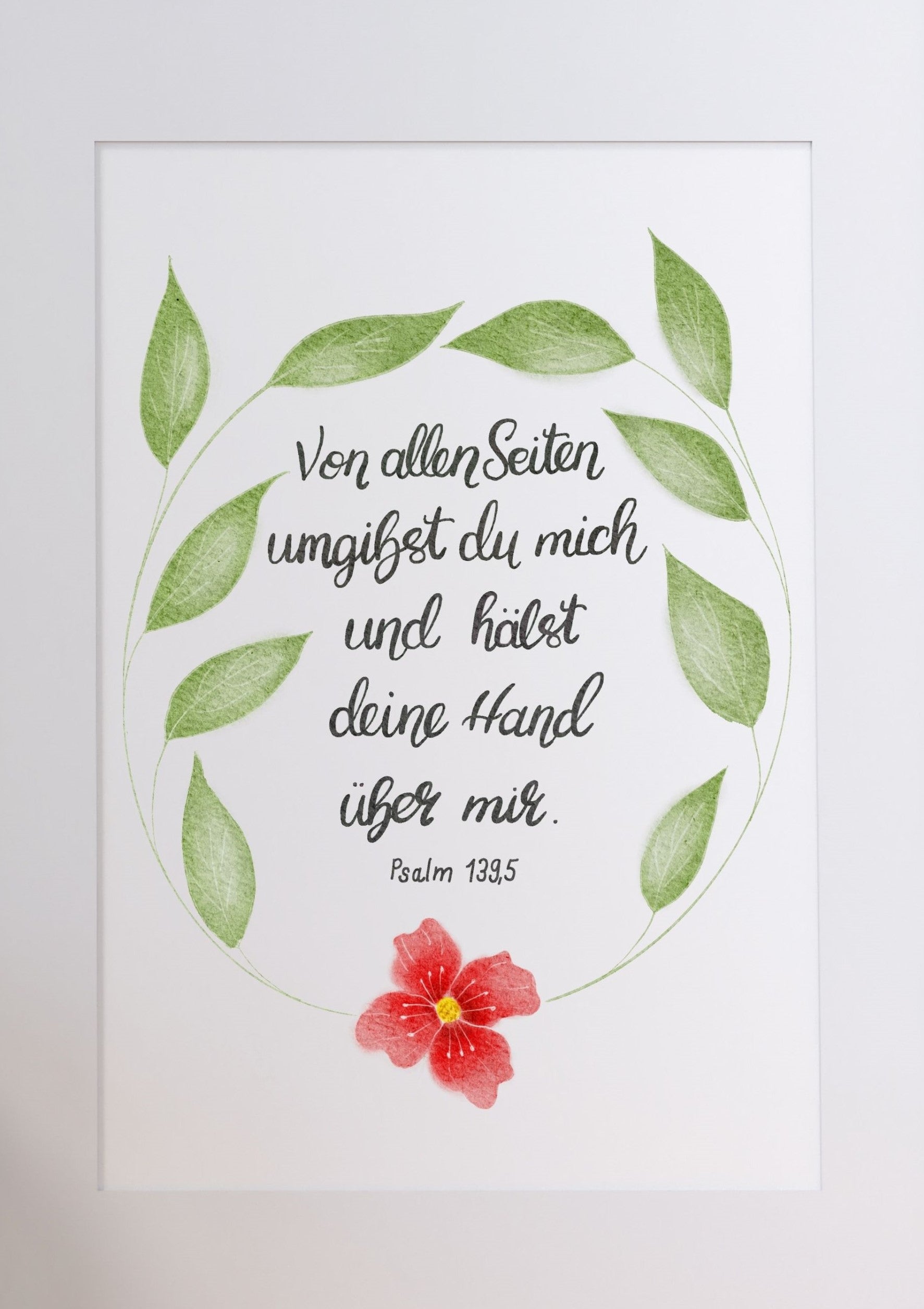 Christliches Poster mit Bibelvers Psalm 139,5 - Hoffnung &amp; Ermutigung