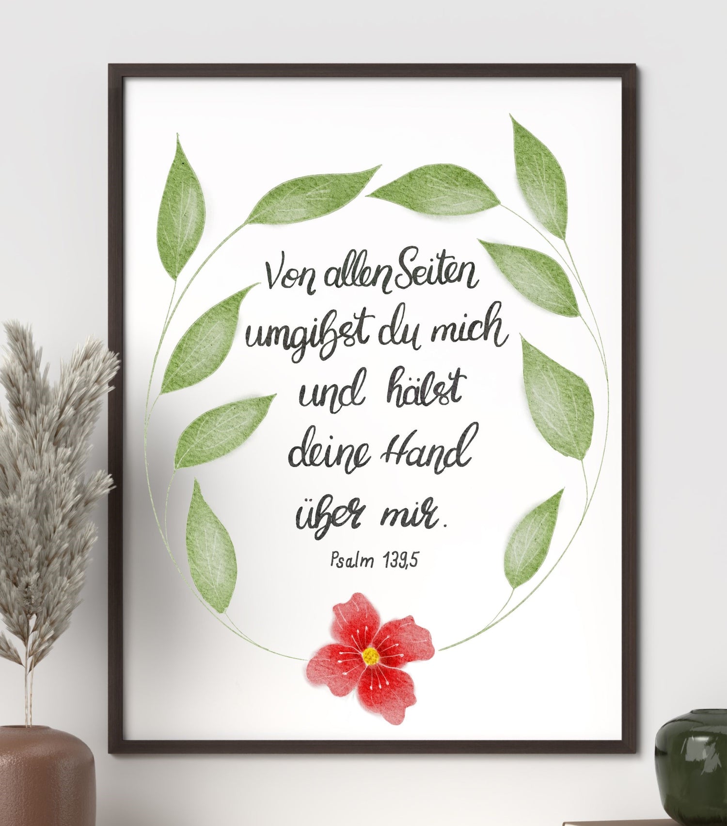 Christliches Poster mit Bibelvers Psalm 139,5 - Hoffnung &amp; Ermutigung