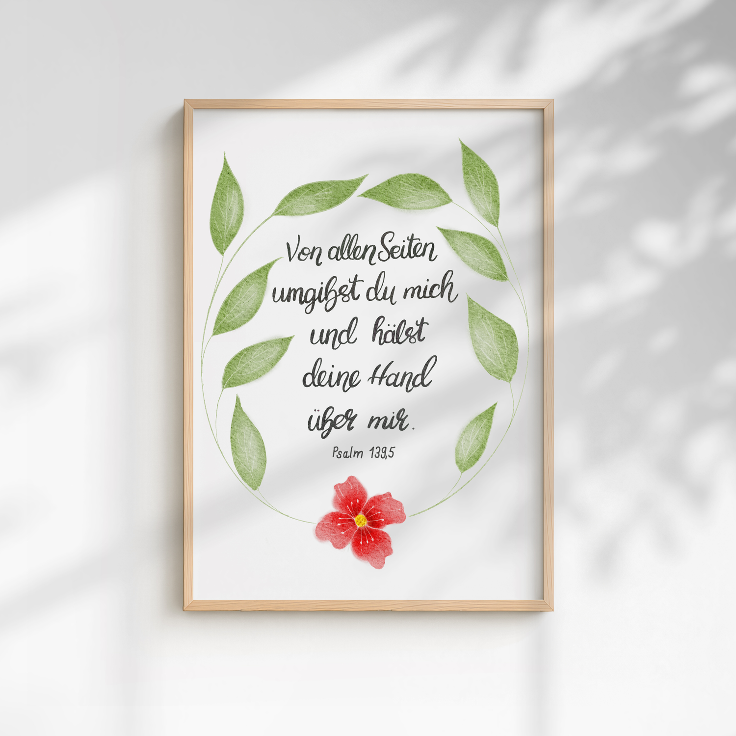 Christliches Poster mit Bibelvers Psalm 139,5 - Hoffnung &amp; Ermutigung