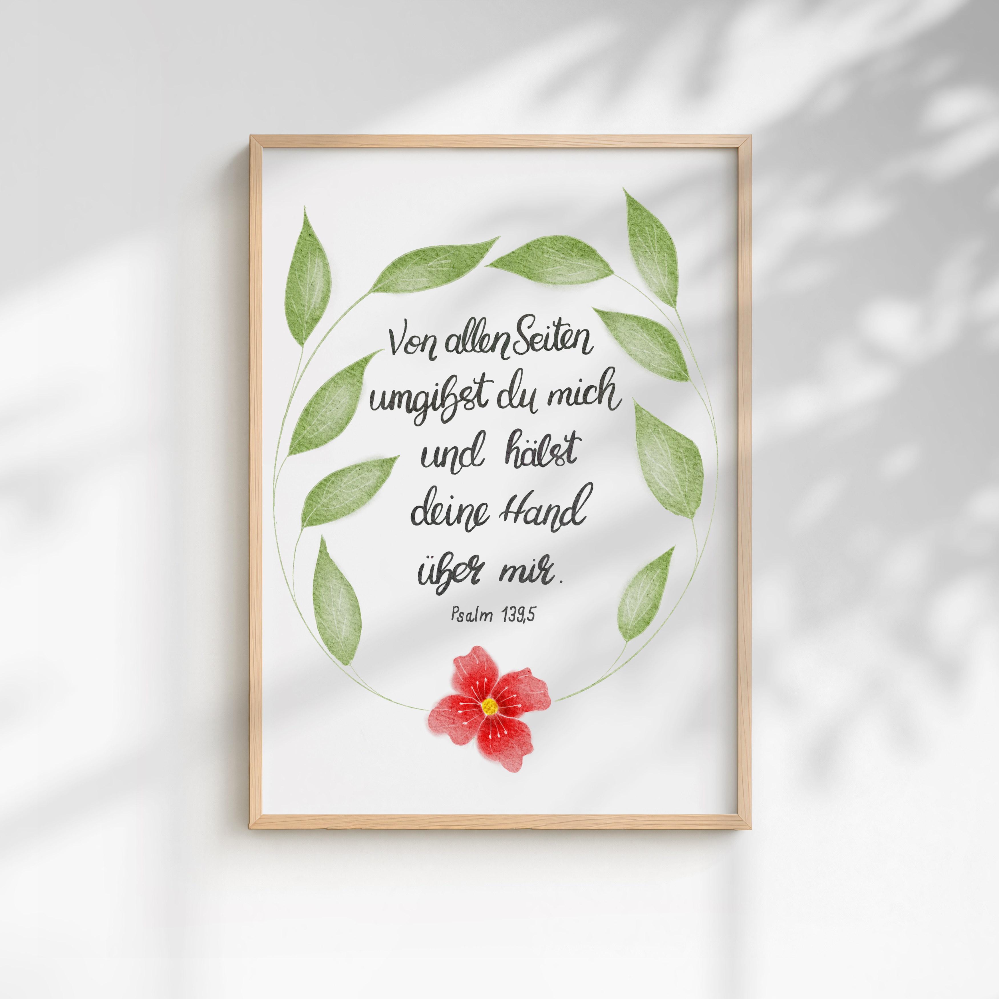 Christliches Poster mit Bibelvers Psalm 139,5 - Hoffnung &amp; Ermutigung